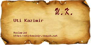 Uti Kazimir névjegykártya